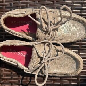 Sperry‎ deck shoes size 4.5 cream colored EUC